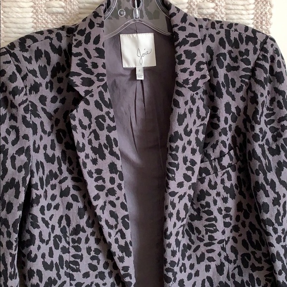 Joie Leopard print PERFECT linen blazer - Picture 4 of 9